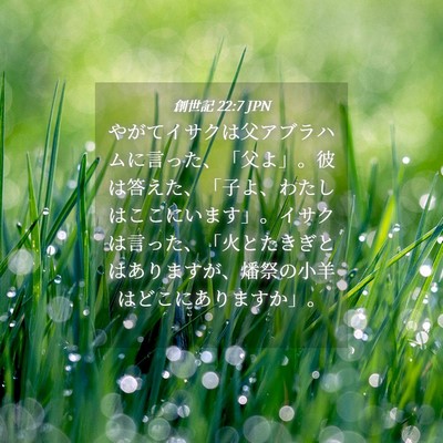 Picture 04 - 創世記 22:7 JPN - やがてイサクは父アブラハムに言っ - Bible Verse Picture