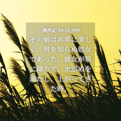 Picture 04 - 創世記 24:16 JPN - その娘は非常に美しく、男を知らぬ - Bible Verse Picture