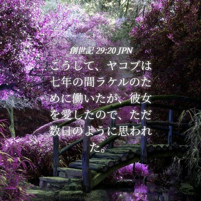 Picture 04 - 創世記 29:20 JPN - こうして、ヤコブは七年の間ラケル - Bible Verse Picture