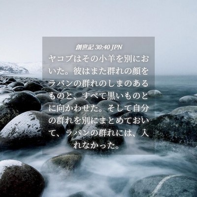 Picture 04 - 創世記 30:40 JPN - ヤコブはその小羊を別においた。彼 - Bible Verse Picture