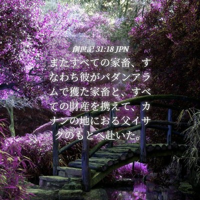 Picture 04 - 創世記 31:18 JPN - またすべての家畜、すなわち彼がパ - Bible Verse Picture