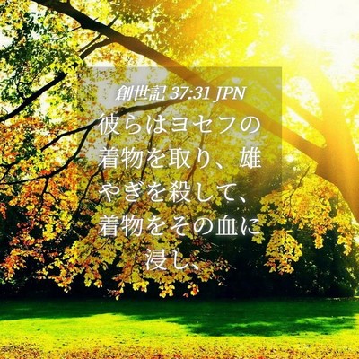 Picture 04 - 創世記 37:31 JPN - 彼らはヨセフの着物を取り、雄やぎ - Bible Verse Picture