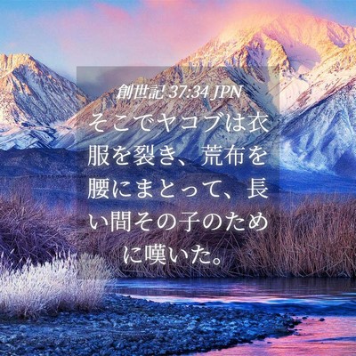 Picture 04 - 創世記 37:34 JPN - そこでヤコブは衣服を裂き、荒布を - Bible Verse Picture
