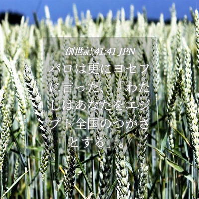 Picture 04 - 創世記 41:41 JPN - パロは更にヨセフに言った、「わた - Bible Verse Picture