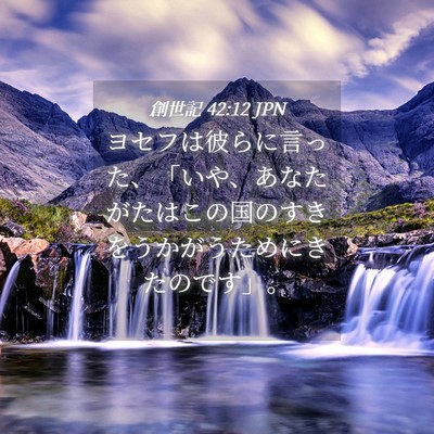 Picture 04 - 創世記 42:12 JPN - ヨセフは彼らに言った、「いや、あ - Bible Verse Picture
