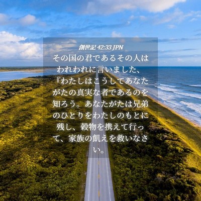 Picture 04 - 創世記 42:33 JPN - その国の君であるその人はわれわれ - Bible Verse Picture