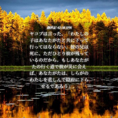 Picture 04 - 創世記 42:38 JPN - ヤコブは言った、「わたしの子はあ - Bible Verse Picture