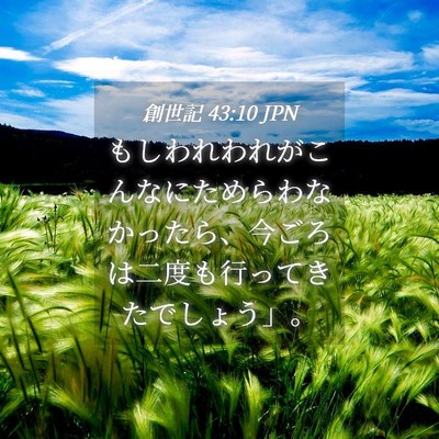 Picture 04 - 創世記 43:10 JPN - もしわれわれがこんなにためらわな - Bible Verse Picture