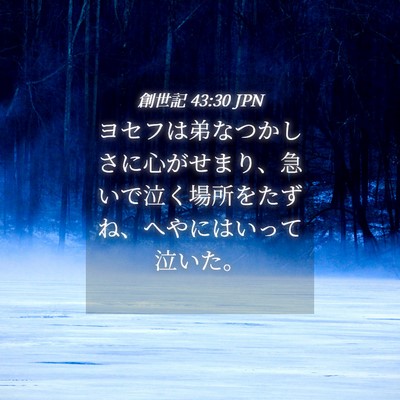 Picture 04 - 創世記 43:30 JPN - ヨセフは弟なつかしさに心がせまり - Bible Verse Picture