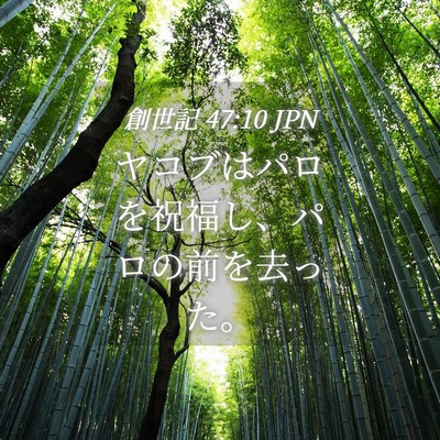 Picture 04 - 創世記 47:10 JPN - ヤコブはパロを祝福し、パロの前を - Bible Verse Picture