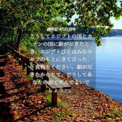 Picture 04 - 創世記 47:15 JPN - こうしてエジプトの国とカナンの国 - Bible Verse Picture