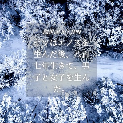 Picture 04 - 創世記 5:7 JPN - セツはエノスを生んだ後、八百七年 - Bible Verse Picture
