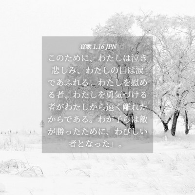 Picture 04 - 哀歌 1:16 JPN - このために、わたしは泣き悲しみ、 - Bible Verse Picture