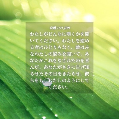 Picture 04 - 哀歌 1:21 JPN - わたしがどんなに嘆くかを聞いてく - Bible Verse Picture