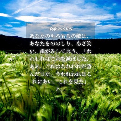 Picture 04 - 哀歌 2:16 JPN - あなたのもろもろの敵は、あなたを - Bible Verse Picture