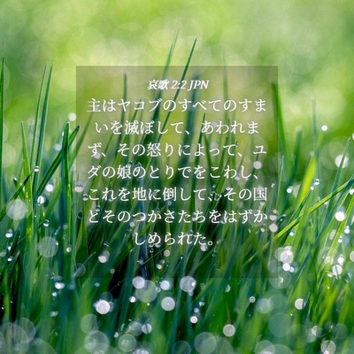 Picture 04 - 哀歌 2:2 JPN - 主はヤコブのすべてのすまいを滅ぼ - Bible Verse Picture