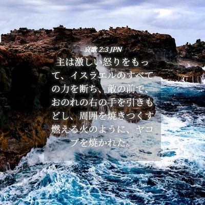 Picture 04 - 哀歌 2:3 JPN - 主は激しい怒りをもって、イスラエ - Bible Verse Picture