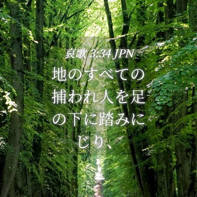Picture 04 - 哀歌 3:34 JPN - 地のすべての捕われ人を足の下に踏 - Bible Verse Picture