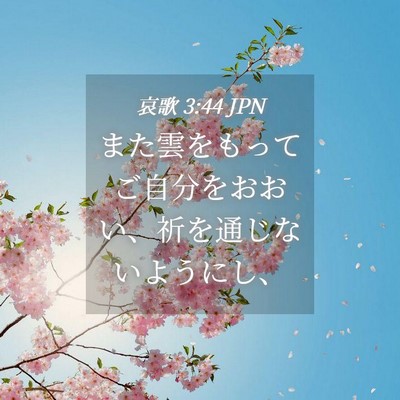 Picture 04 - 哀歌 3:44 JPN - また雲をもってご自分をおおい、祈 - Bible Verse Picture