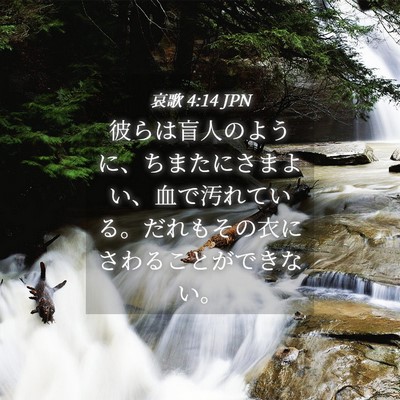 Picture 04 - 哀歌 4:14 JPN - 彼らは盲人のように、ちまたにさま - Bible Verse Picture