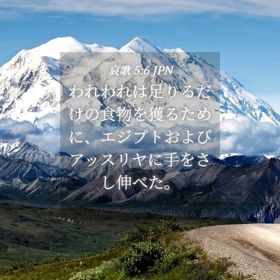 Picture 04 - 哀歌 5:6 JPN - われわれは足りるだけの食物を獲る - Bible Verse Picture