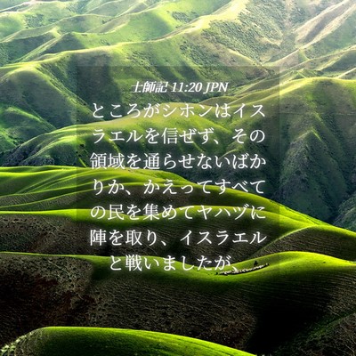 Picture 04 - 士師記 11:20 JPN - ところがシホンはイスラエルを信ぜ - Bible Verse Picture