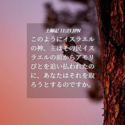 Picture 04 - 士師記 11:23 JPN - このようにイスラエルの神、主はそ - Bible Verse Picture