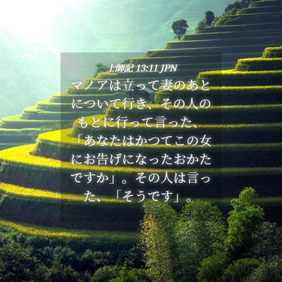 Picture 04 - 士師記 13:11 JPN - マノアは立って妻のあとについて行 - Bible Verse Picture