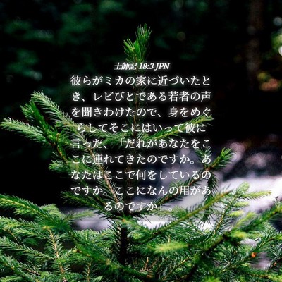 Picture 04 - 士師記 18:3 JPN - 彼らがミカの家に近づいたとき、レ - Bible Verse Picture
