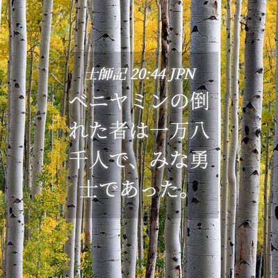 Picture 04 - 士師記 20:44 JPN - ベニヤミンの倒れた者は一万八千人 - Bible Verse Picture