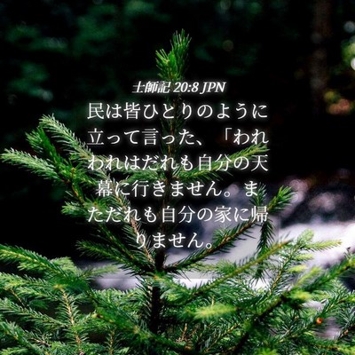 Picture 04 - 士師記 20:8 JPN - 民は皆ひとりのように立って言った - Bible Verse Picture