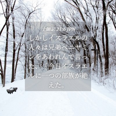 Picture 04 - 士師記 21:6 JPN - しかしイスラエルの人々は兄弟ベニ - Bible Verse Picture