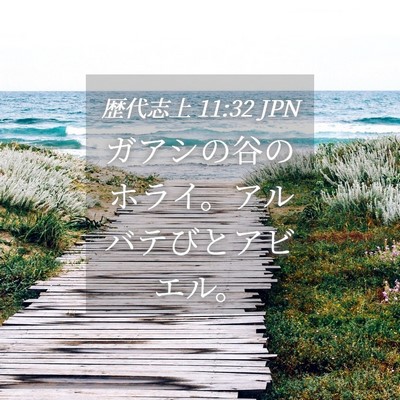 Picture 04 - 歴代志上 11:32 JPN - ガアシの谷のホライ。アルバテびと - Bible Verse Picture
