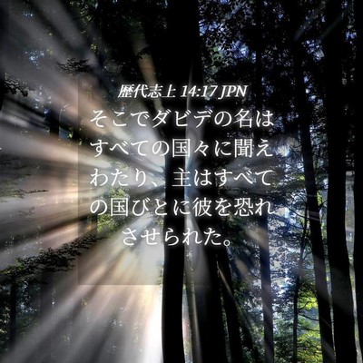 Picture 04 - 歴代志上 14:17 JPN - そこでダビデの名はすべての国々に - Bible Verse Picture