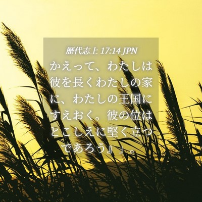 Picture 04 - 歴代志上 17:14 JPN - かえって、わたしは彼を長くわたし - Bible Verse Picture
