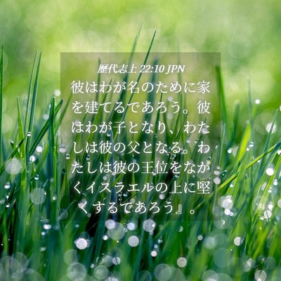 Picture 04 - 歴代志上 22:10 JPN - 彼はわが名のために家を建てるであ - Bible Verse Picture