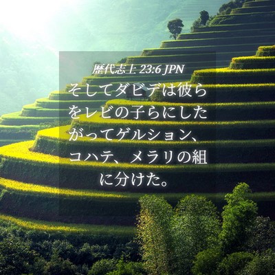 Picture 04 - 歴代志上 23:6 JPN - そしてダビデは彼らをレビの子らに - Bible Verse Picture