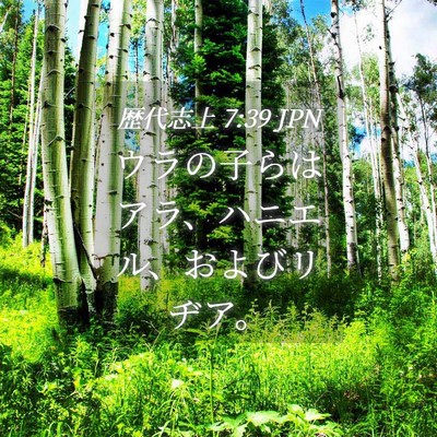 Picture 04 - 歴代志上 7:39 JPN - ウラの子らはアラ、ハニエル、およ - Bible Verse Picture