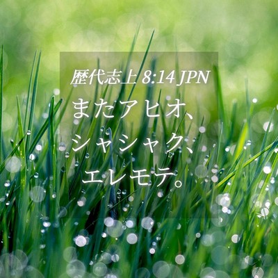 Picture 04 - 歴代志上 8:14 JPN - またアヒオ、シャシャク、エレモテ - Bible Verse Picture