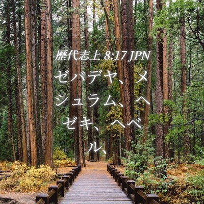 Picture 04 - 歴代志上 8:17 JPN - ゼバデヤ、メシュラム、ヘゼキ、ヘ - Bible Verse Picture