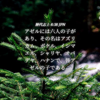 Picture 04 - 歴代志上 8:38 JPN - アゼルには六人の子があり、その名 - Bible Verse Picture