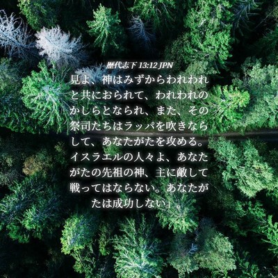 Picture 04 - 歴代志下 13:12 JPN - 見よ、神はみずからわれわれと共に - Bible Verse Picture