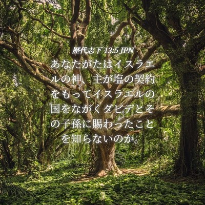 Picture 04 - 歴代志下 13:5 JPN - あなたがたはイスラエルの神、主が - Bible Verse Picture