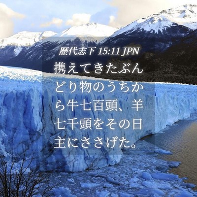 Picture 04 - 歴代志下 15:11 JPN - 携えてきたぶんどり物のうちから牛 - Bible Verse Picture
