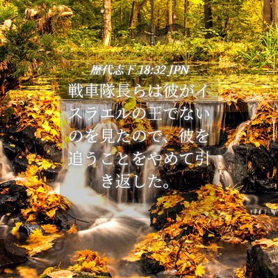 Picture 04 - 歴代志下 18:32 JPN - 戦車隊長らは彼がイスラエルの王で - Bible Verse Picture