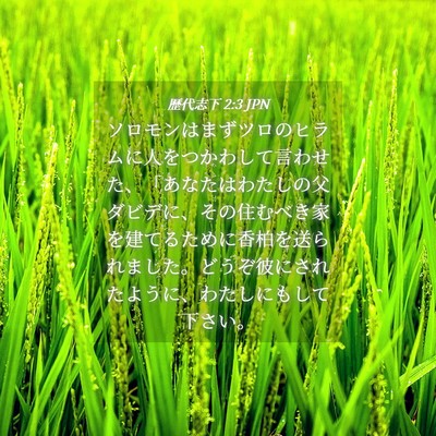 Picture 04 - 歴代志下 2:3 JPN - ソロモンはまずツロのヒラムに人を - Bible Verse Picture