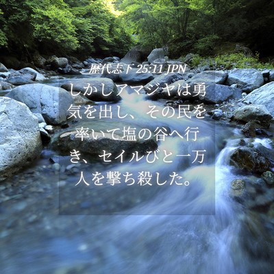 Picture 04 - 歴代志下 25:11 JPN - しかしアマジヤは勇気を出し、その - Bible Verse Picture