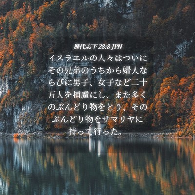 Picture 04 - 歴代志下 28:8 JPN - イスラエルの人々はついにその兄弟 - Bible Verse Picture