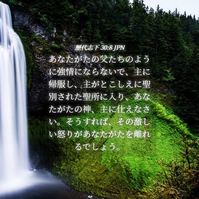 Picture 04 - 歴代志下 30:8 JPN - あなたがたの父たちのように強情に - Bible Verse Picture