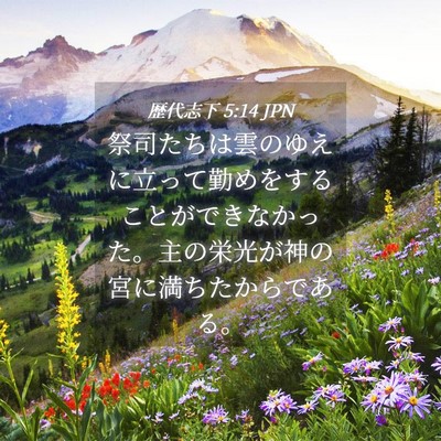 Picture 04 - 歴代志下 5:14 JPN - 祭司たちは雲のゆえに立って勤めを - Bible Verse Picture
